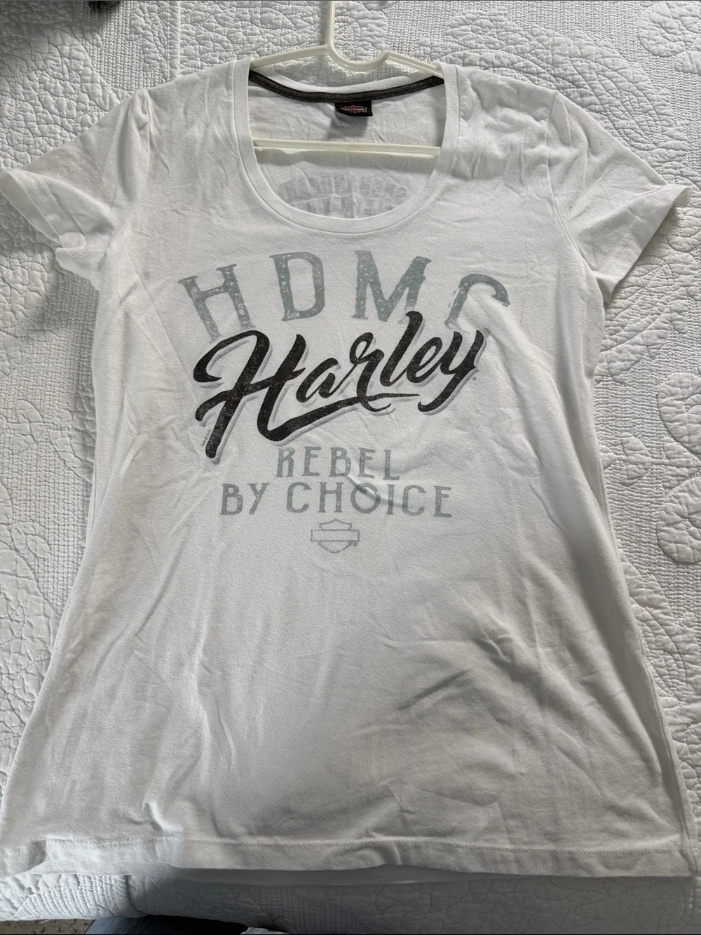 Harley-Davidson White and Black Script Logo Tee